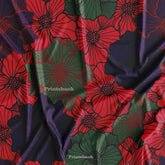 Dark Big Floral Printed Fabric Material Dress Manufacturer In India